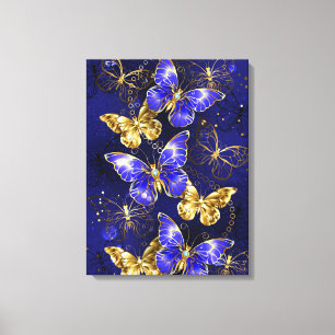 Compositie met Sapphire Butterflies Canvas Afdruk