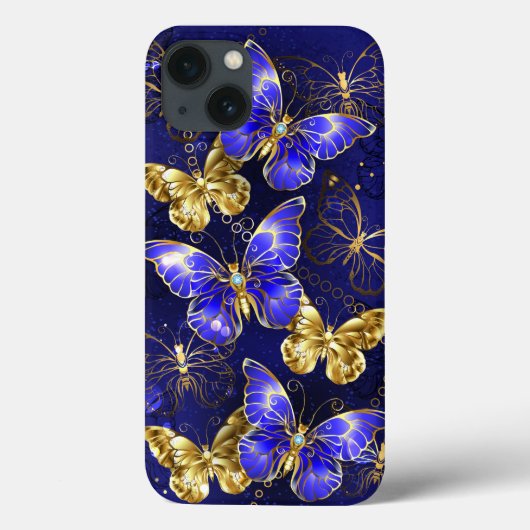Compositie met Sapphire Butterflies Case-Mate iPhone Case (Achterkant)