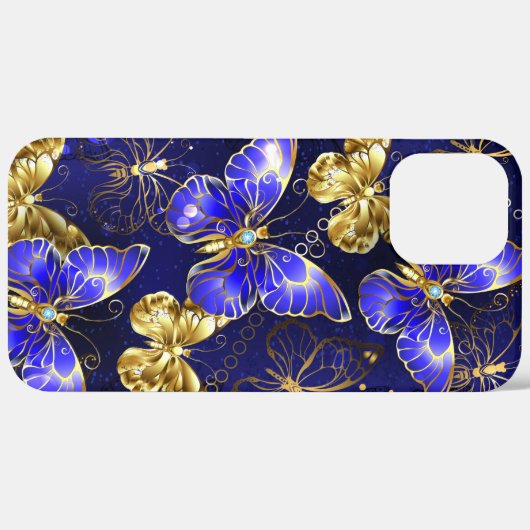 Compositie met Sapphire Butterflies Case-Mate iPhone Case (Achterkant / Rechts)