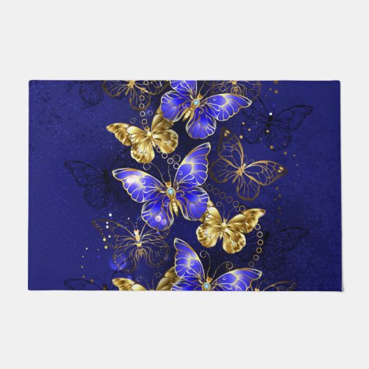 Compositie met Sapphire Butterflies Deurmat (Voorkant)