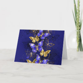 Compositie met Sapphire Butterflies Feestdagen Kaart
