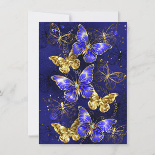 Compositie met Sapphire Butterflies Feestdagenkaart