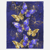 Compositie met Sapphire Butterflies Fleece Deken (Voorkant)