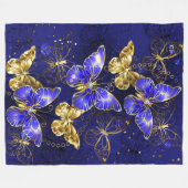 Compositie met Sapphire Butterflies Fleece Deken (Voorkant (Horizontaal))