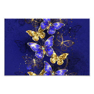 Compositie met Sapphire Butterflies Foto Afdruk