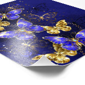 Compositie met Sapphire Butterflies Foto Afdruk (Hoek)