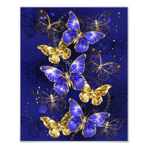 Compositie met Sapphire Butterflies Foto Afdruk