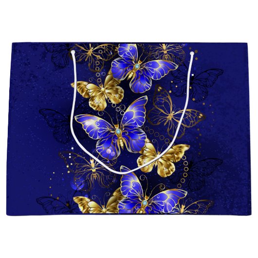 Compositie met Sapphire Butterflies Groot Cadeauzakje (Voorkant)