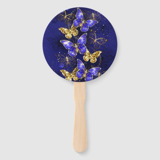 Compositie met Sapphire Butterflies Handwaaier (Voorkant)