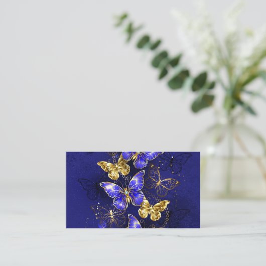 Compositie met Sapphire Butterflies Kortingskaartje (Staand voorkant)