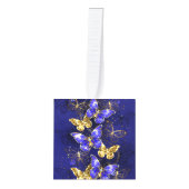Compositie met Sapphire Butterflies Kubus Ornament (Voorkant)