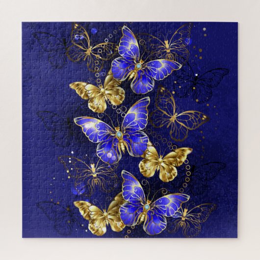 Compositie met Sapphire Butterflies Legpuzzel (Verticaal)