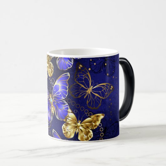 Compositie met Sapphire Butterflies Magische Mok (Voorkant rechts)