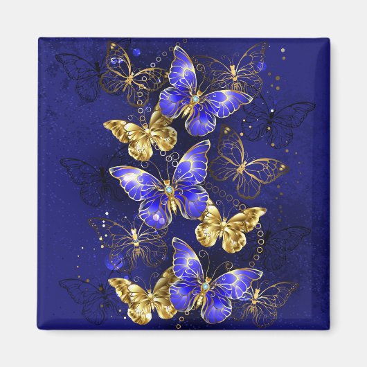 Compositie met Sapphire Butterflies Magneet (Voorkant)