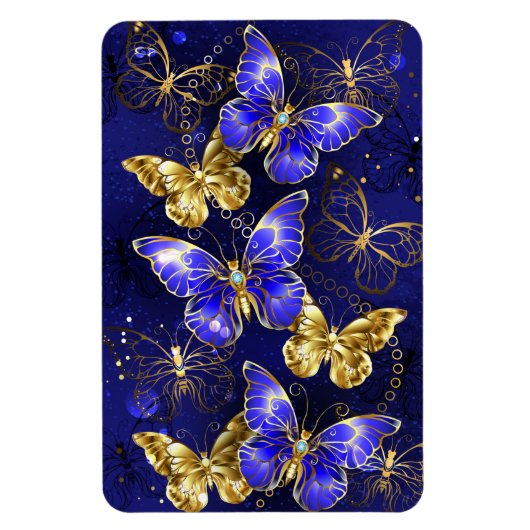Compositie met Sapphire Butterflies Magneet (Verticaal)