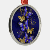 Compositie met Sapphire Butterflies Metalen Ornament (Rechts)