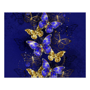 Compositie met Sapphire Butterflies Perfect Poster