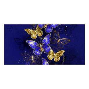 Compositie met Sapphire Butterflies Perfect Poster