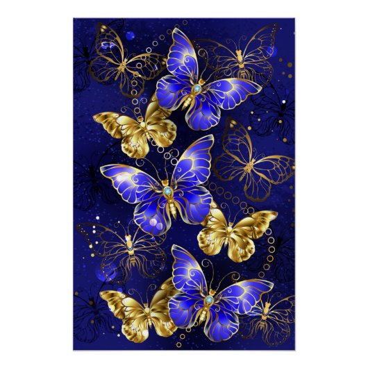 Compositie met Sapphire Butterflies Perfect Poster (Voorkant)