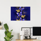 Compositie met Sapphire Butterflies Poster (Thuiskantoor)