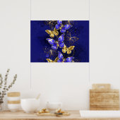 Compositie met Sapphire Butterflies Poster (Keuken)