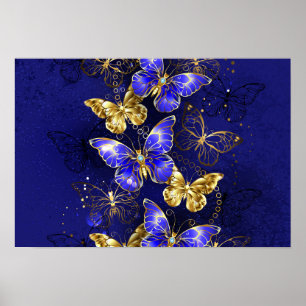 Compositie met Sapphire Butterflies Poster