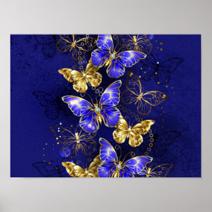 Compositie met Sapphire Butterflies Poster