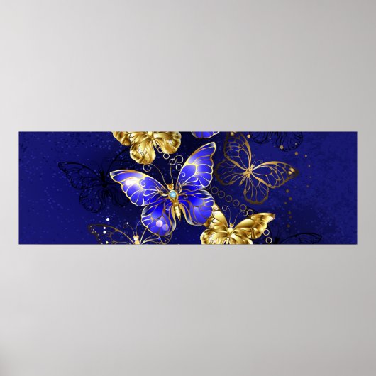 Compositie met Sapphire Butterflies Poster (Voorkant)