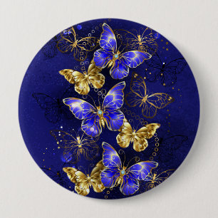 Compositie met Sapphire Butterflies Ronde Button 4,0 Cm