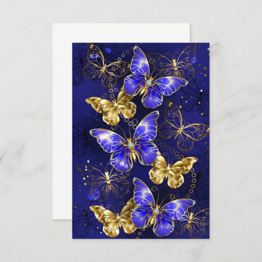 Compositie met Sapphire Butterflies RSVP Kaartje (Voorkant / Achterkant)