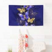 Compositie met Sapphire Butterflies Spandoek (Insitu)