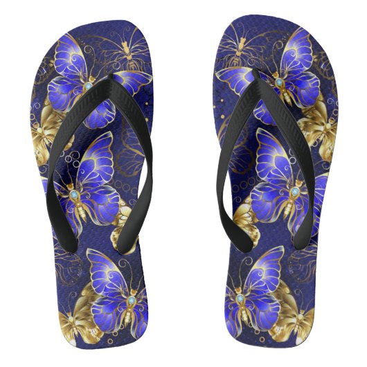 Compositie met Sapphire Butterflies Teenslippers (Voetbed)