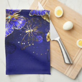 Compositie met Sapphire Butterflies Theedoek (Quarter Fold)