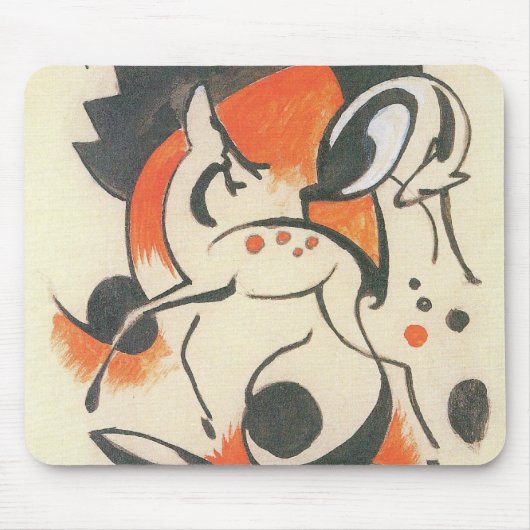 Compositie met twee herten van Franz Marc Muismat (Voorkant)
