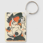 Compositie met twee herten van Franz Marc Sleutelhanger (Achterkant)