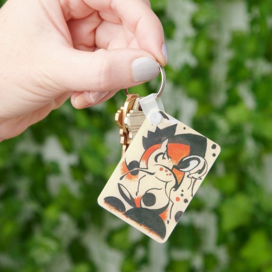 Compositie met twee herten van Franz Marc Sleutelhanger (Hand)