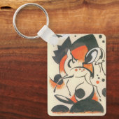 Compositie met twee herten van Franz Marc Sleutelhanger (Voorkant)