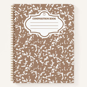 Compositie notitieboek bruin beige konijntje