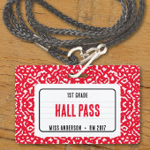 Compositie Notitieboek Classroom Hall Pass Rood Badge