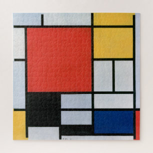 Compositie Rood, Geel, Blauw, Zwart Mondriaan Legpuzzel