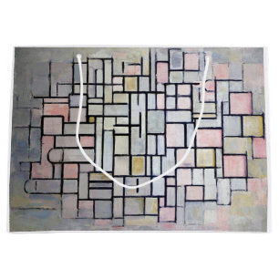 Compositie roze en grijs, Mondrian Groot Cadeauzakje