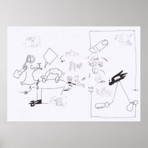 Compositie Surrealistische tekeningen Kleuren Groo Poster