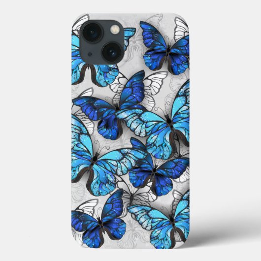 Compositie van witte en blauwe vlinders Case-Mate iPhone case (Achterkant)