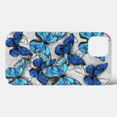 Compositie van witte en blauwe vlinders Case-Mate iPhone case (Achterkant (horizontaal))