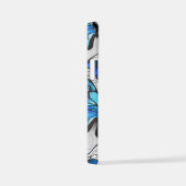 Compositie van witte en blauwe vlinders iPhone hoesje (Rechterkant)