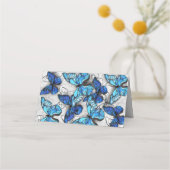 Compositie van witte en blauwe vlinders klantenkaartje (Achterkant)