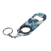 Compositie van witte en blauwe vlinders mini flessenopener (Voorkant Gekanteld)