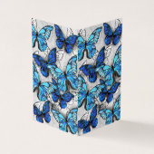 Compositie van witte en blauwe vlinders visitekaartjes (Buitenkant)