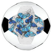 Compositie van witte en blauwe vlinders voetbal (Gedraaid)