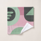 Composition Art déco rose et vert #1 (Gant de toilette)